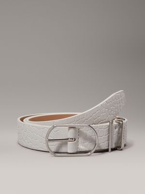 blue crocodile belt for women calvin klein