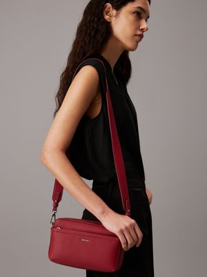 biking red crossbody bag for women calvin klein