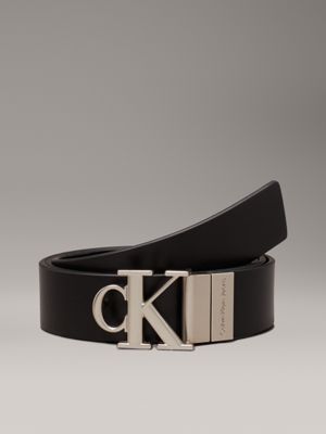 black reversible logo leather belt for women calvin klein jeans