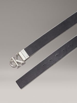 black dwustronny pasek skórzany z logo dla kobiety - calvin klein jeans