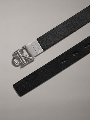 black/gray morn reversible leather belt for women calvin klein jeans