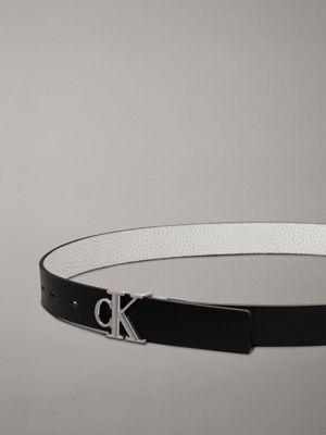 black/gray morn reversible leather belt for women calvin klein jeans