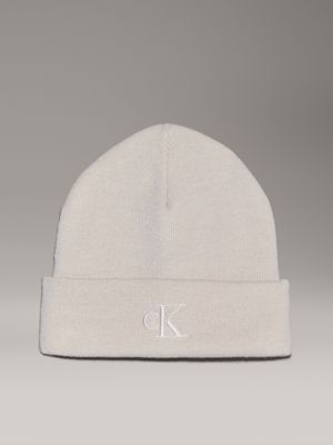 grey logo beanie for women calvin klein jeans