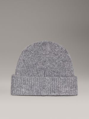 grey heather knit beanie for women calvin klein jeans