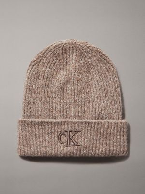 grey knit beanie for women calvin klein jeans