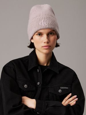 gray morn knit beanie for women calvin klein jeans