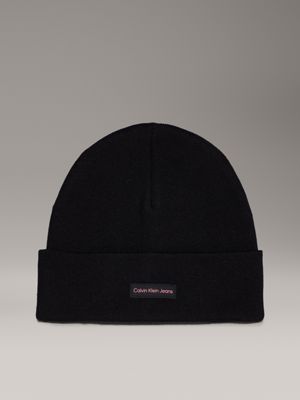 black knit beanie for women calvin klein jeans