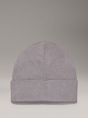 grey heather knit beanie for women calvin klein jeans