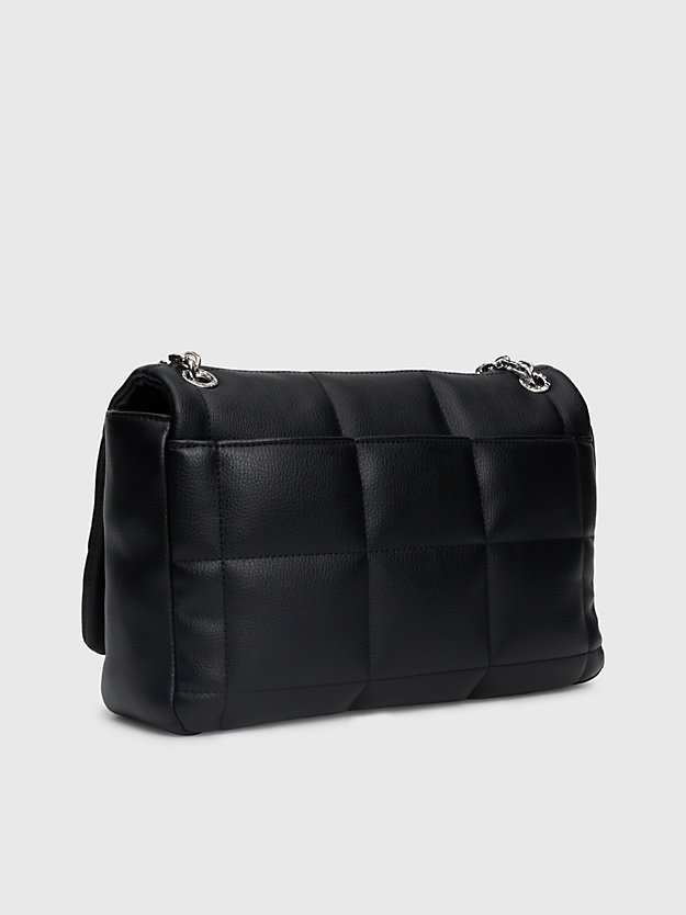 ck black convertible quilted shoulder bag for women calvin klein