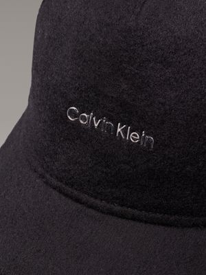 ck black wool blend felt cap for women calvin klein