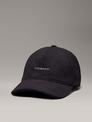 black wool blend felt cap for women calvin klein