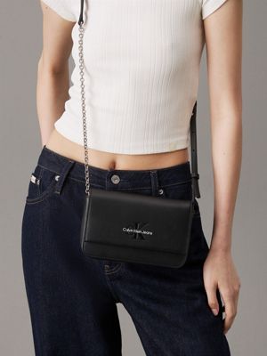 black/white crossbody phone bag for women calvin klein jeans