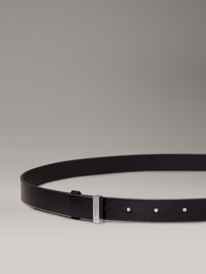 ck black spazzolato leather belt for women calvin klein