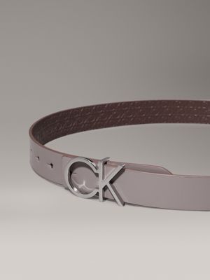 cioccolate lab mono / cinder reversible leather logo belt for women calvin klein