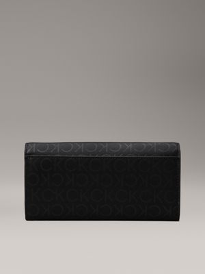 black monogram pu logo crossbody wallet bag for women calvin klein