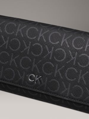 black monogram pu logo crossbody wallet bag for women calvin klein