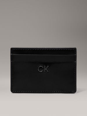 black shiny cardholder for women calvin klein