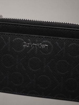 black monogram pu logo cardholder for women calvin klein