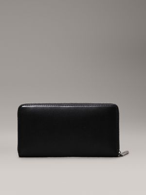 ck black large rfid zip around wallet for women calvin klein