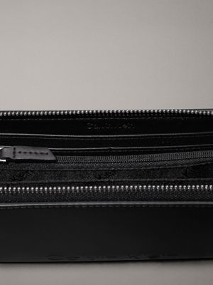 ck black large rfid zip around wallet for women calvin klein