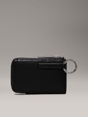 ck black rfid zip cardholder with keyring for women calvin klein