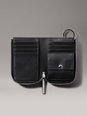 ck black rfid zip cardholder with keyring for women calvin klein