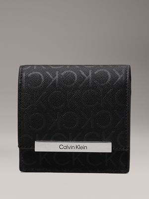 black small logo trifold wallet for women calvin klein