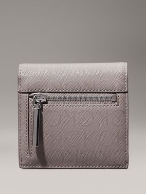 cinder monogram pu small logo trifold wallet for women calvin klein