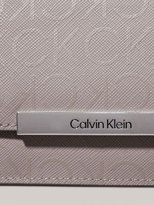 cinder monogram pu small logo trifold wallet for women calvin klein