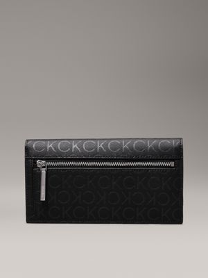 black monogram pu large logo billfold wallet for women calvin klein