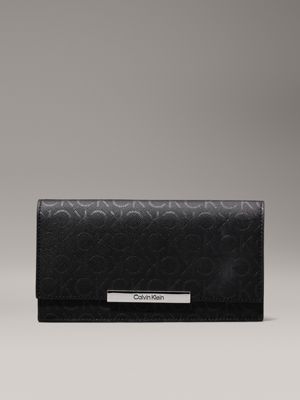 black large logo billfold wallet for women calvin klein