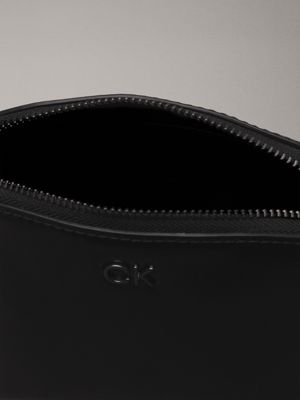 ck black shiny makeup bag for women calvin klein