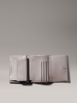 cinder monogram pu logo trifold wallet for women calvin klein