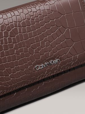 cioccolate lab croco crocodile trifold wallet for women calvin klein