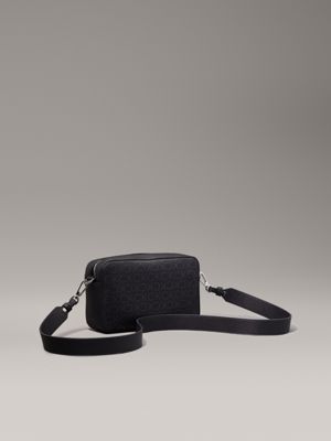 black monogram pu logo convertible crossbody bag for women calvin klein