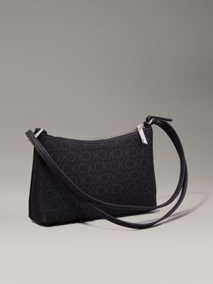 black monogram pu logo convertible crossbody bag for women calvin klein