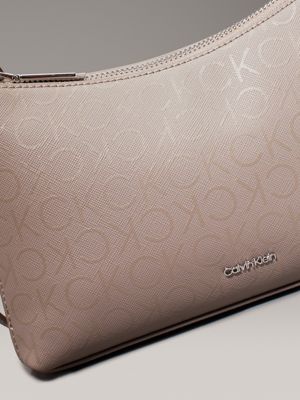 cinder monogram pu logo convertible crossbody bag for women calvin klein