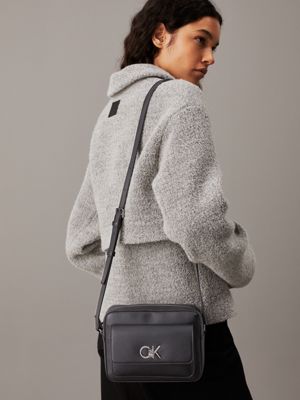 ck black logo crossbody bag for women calvin klein