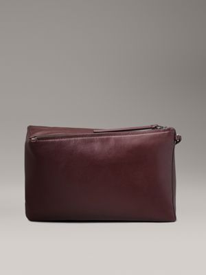 cherrywood oversized nappa leather clutch for women calvin klein