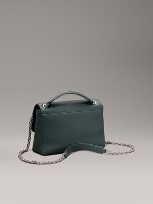 palm green convertible logo shoulder bag for women calvin klein