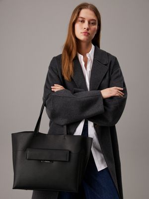 ck black saffiano tote bag for women calvin klein