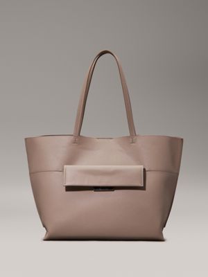 grey saffiano tote bag for women calvin klein