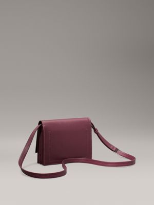 oxblood saffiano crossbody bag for women calvin klein