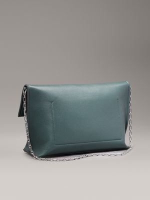 palm green pebbled shoulder bag for women calvin klein