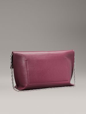 oxblood pebbled shoulder bag for women calvin klein