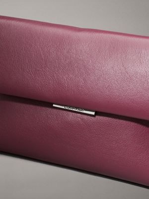 oxblood pebbled shoulder bag for women calvin klein