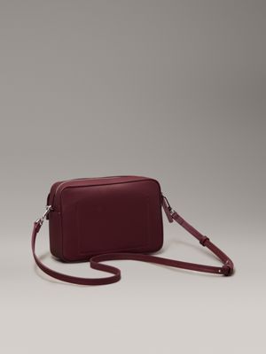 oxblood saffiano crossbody bag for women calvin klein