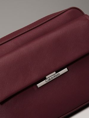 oxblood saffiano crossbody bag for women calvin klein