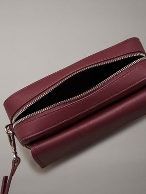 oxblood saffiano crossbody bag for women calvin klein