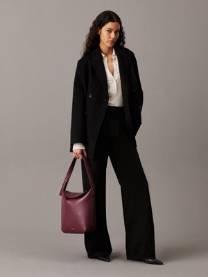 oxblood bucket bag for women calvin klein